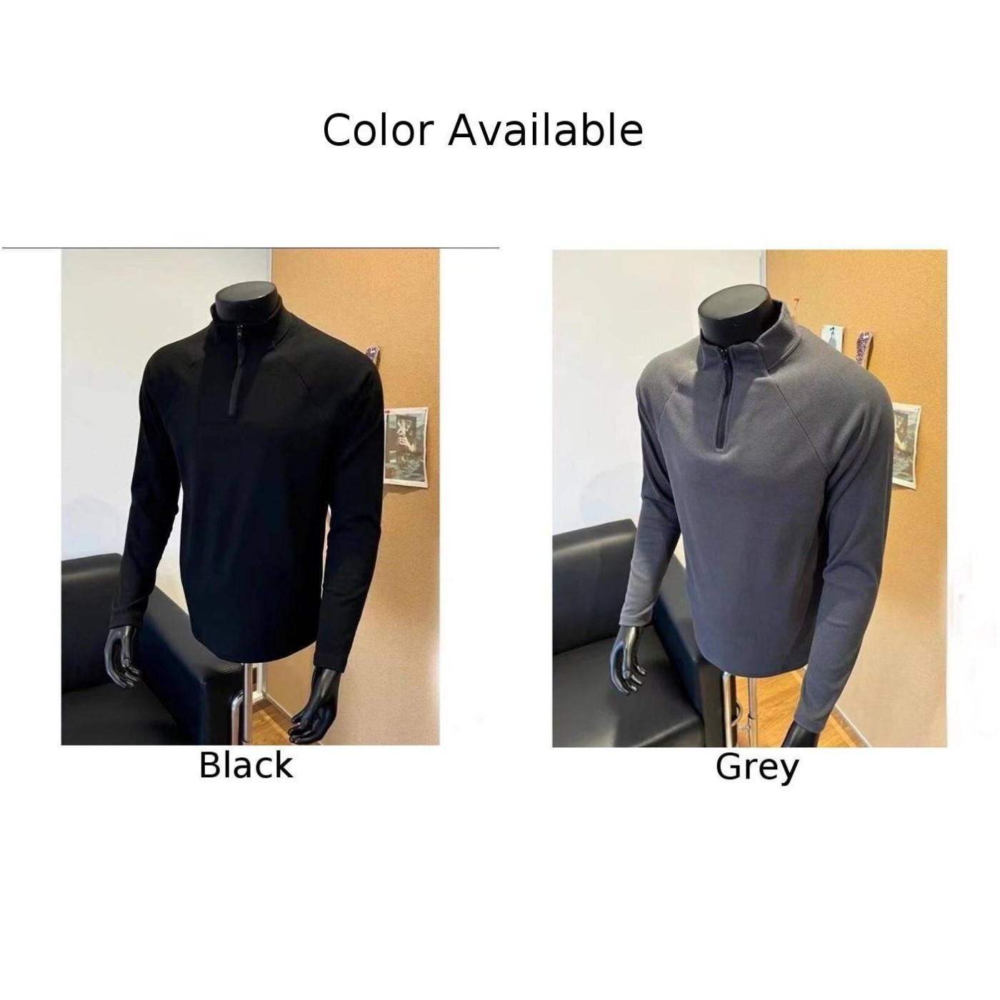 Sporty Half Zip Long Sleeve T Shirt Stand Collar for Running Casual Spring Wear gallery