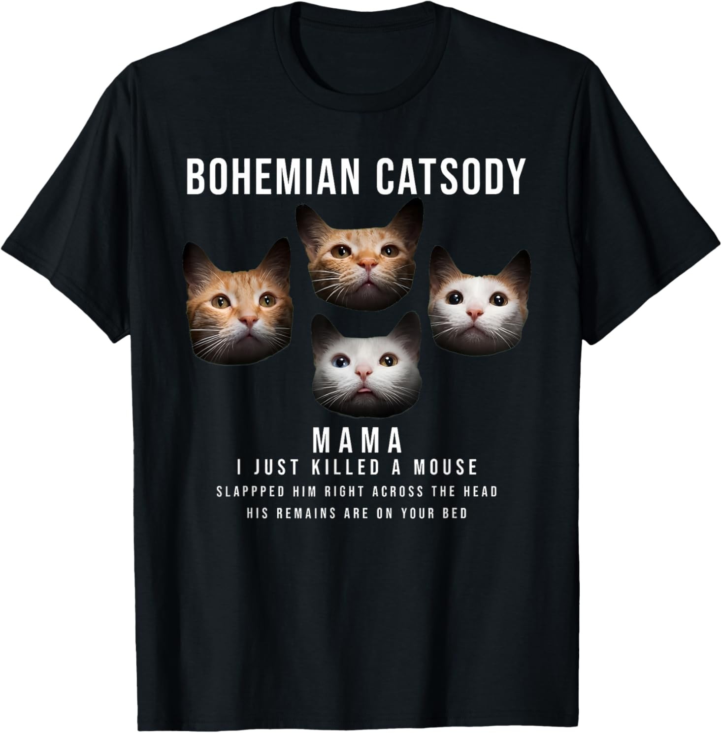 Bohemian Catsody Mama I Just Killed A Mouse Cat Parody T-Shirt gallery