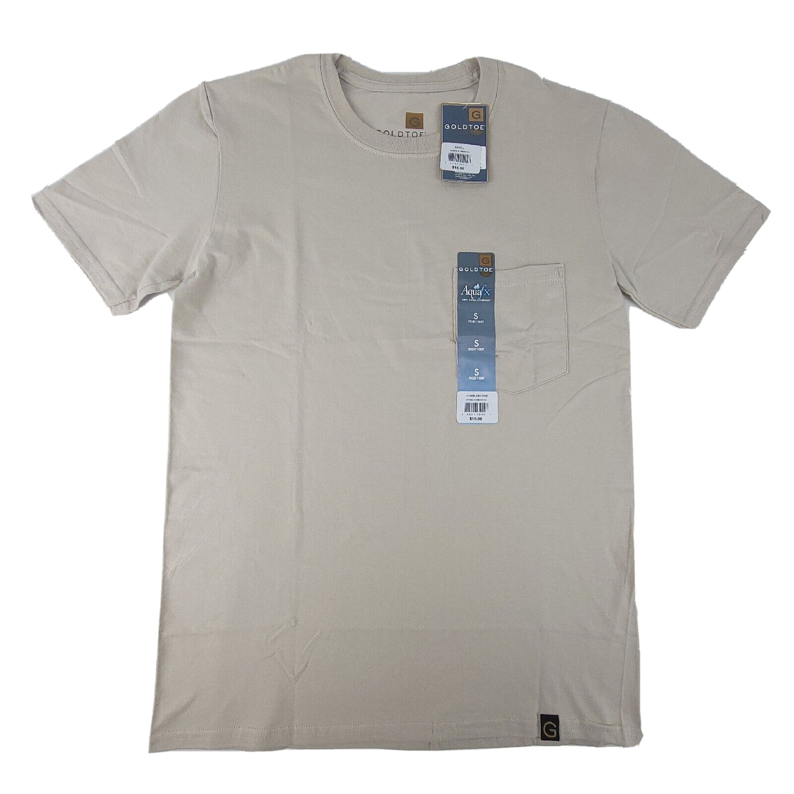 Gold Toe Men's Crew Neck Pocket T-Shirt Size Small 34-36 Cobblestone New gallery