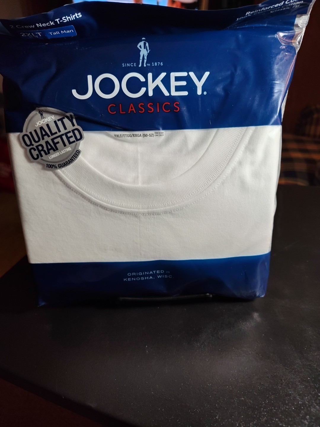 Jockey Men's Tall Man Classic Crew Neck Undershirt 2 Pk 2XLT 50-52 TALL White gallery