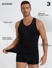 Mens Slimming Body Shaper Compression Shirt Tummy Control Undershirt 3 Pack