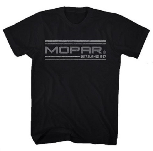 CHECKERED FLAG SPORTS MOPAR ESTABLISHED 1937 MEN’S BLACK SHORT SLEEVE TEE SHIRT