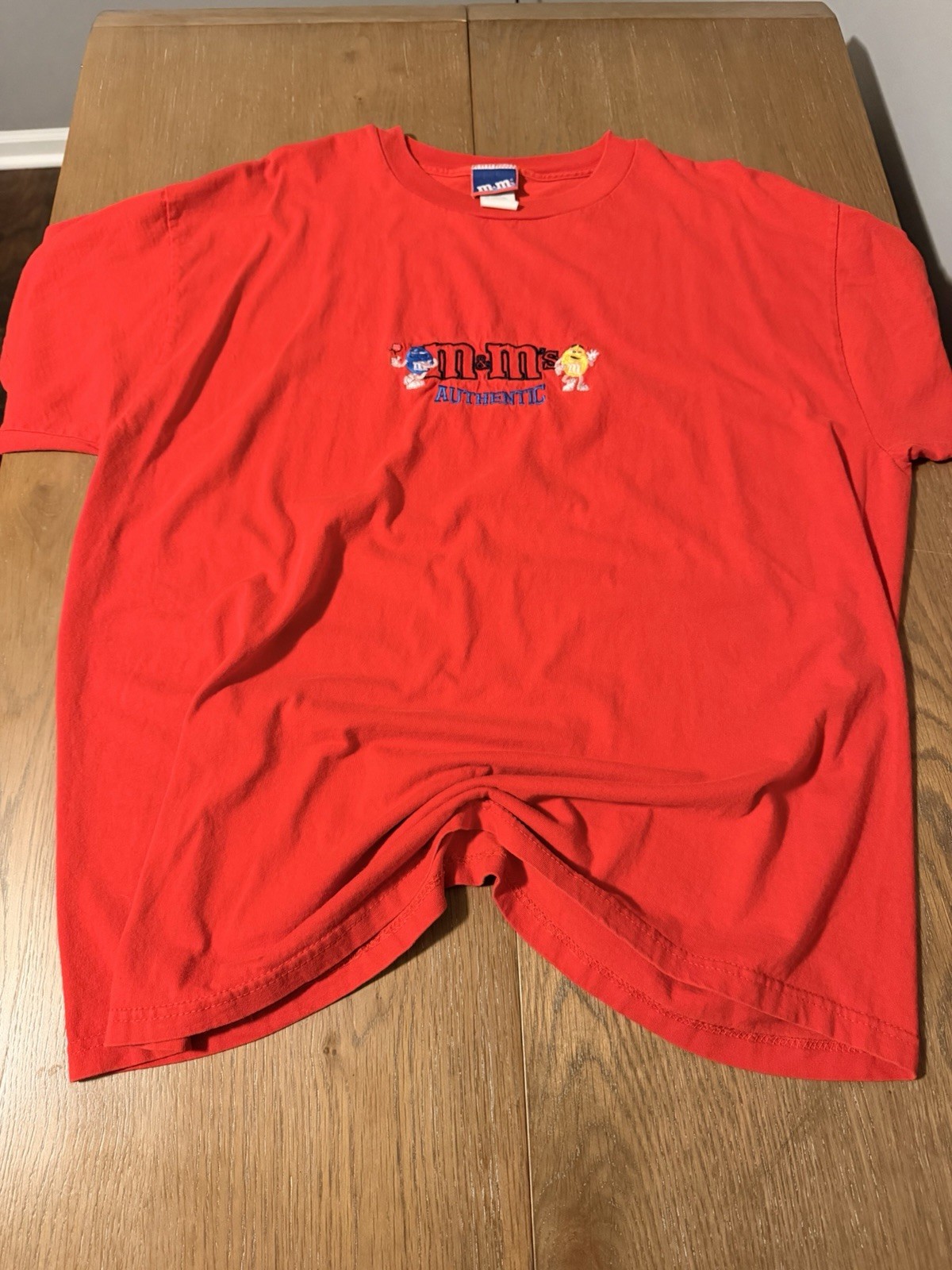 M&M’s Authentic Red Graphic Logo Crew Neck Short Sleeve T-Shirt Men’s XL Cotton