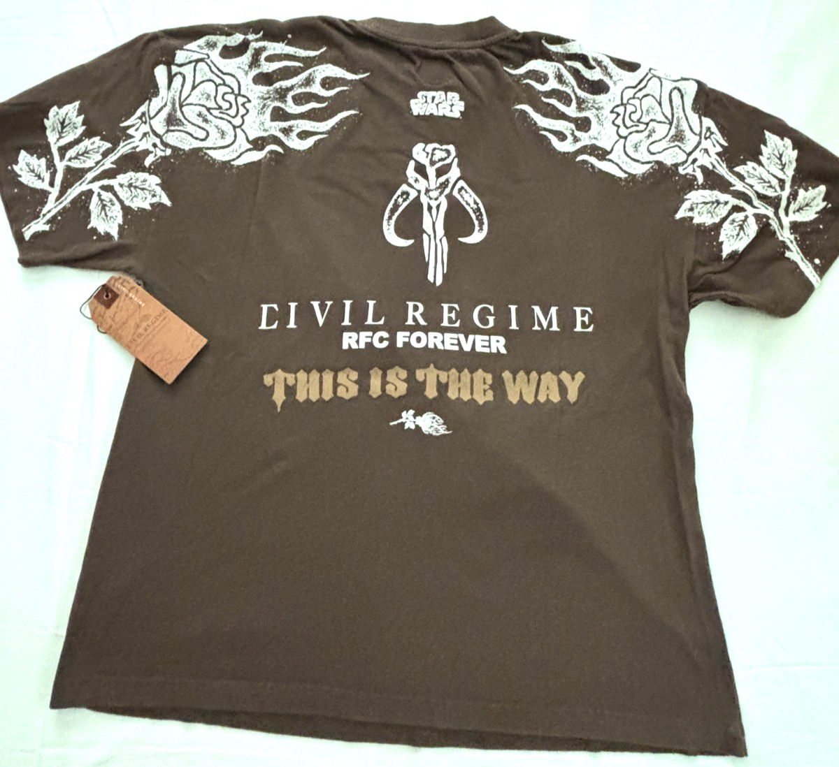 Civil Regime Star Wars Mandalorian Oversized Graphic Tee Shirt Adult Size Large gallery