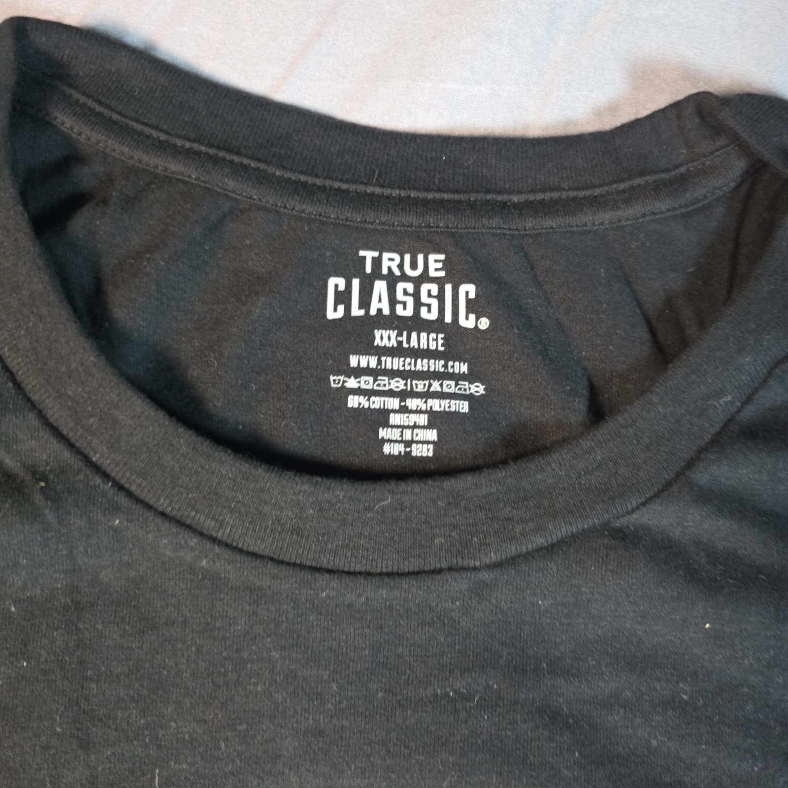 True Classic Crew Neck Tee T Shirt Men's BLACK XXXL 3XL gallery