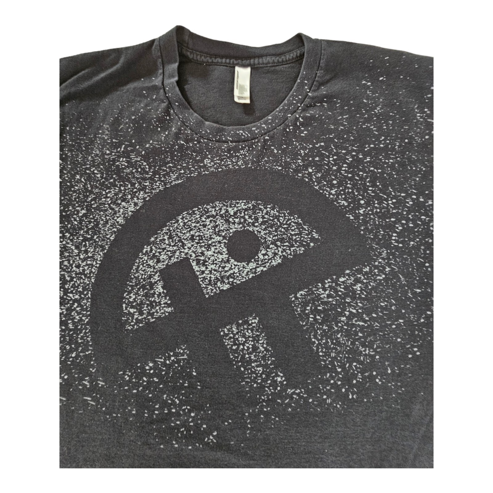 American Apparel Men's Large Black Graphic T-Shirt 100% Combed Cotton Made USA gallery