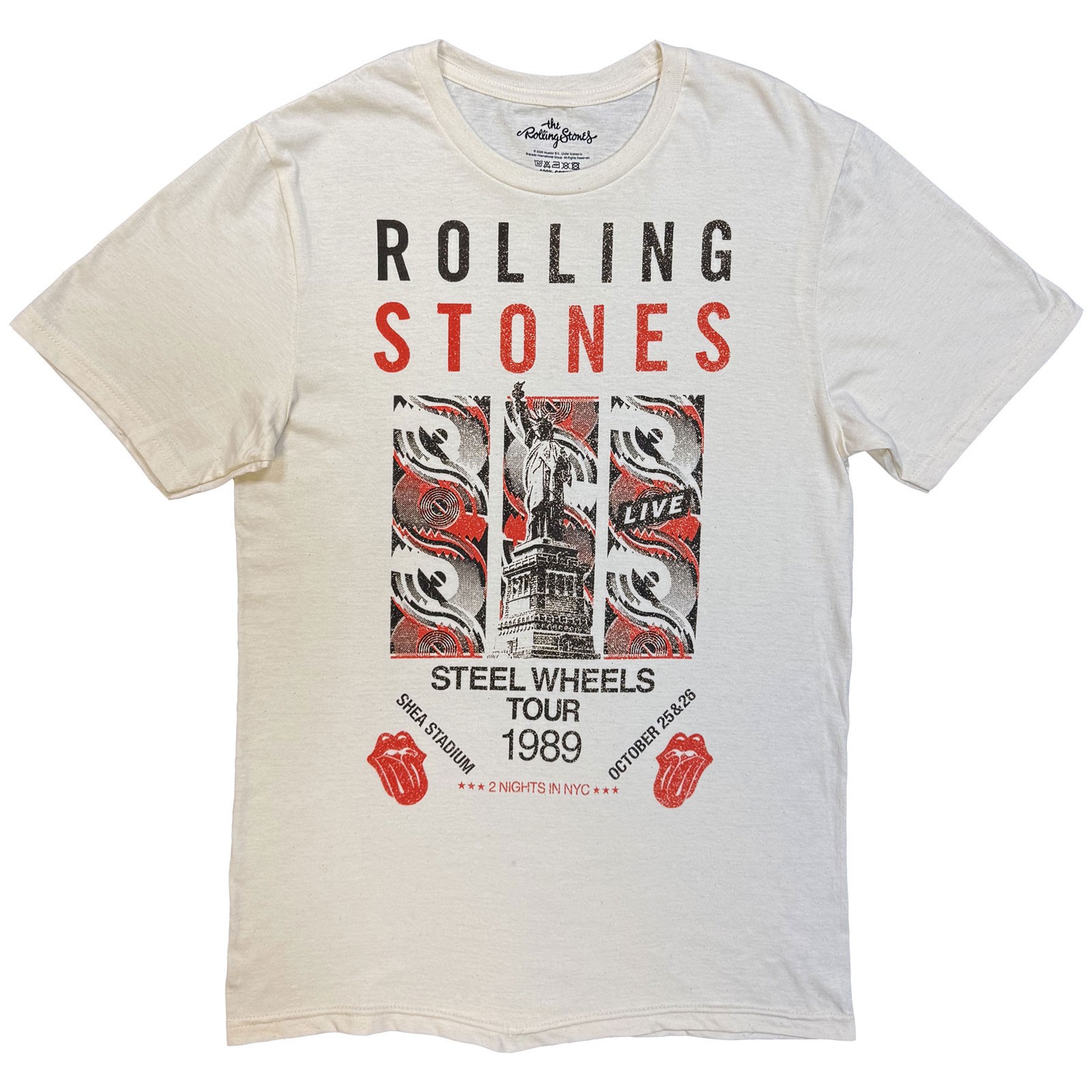 The Rolling Stones Steel Wheels Tour 1989 Official T-Shirt Mens