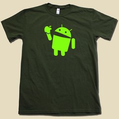 Android Eats Apple Super Soft Cotton T-Shirt FUNNY & Nerdy computer geek TSHIRT!