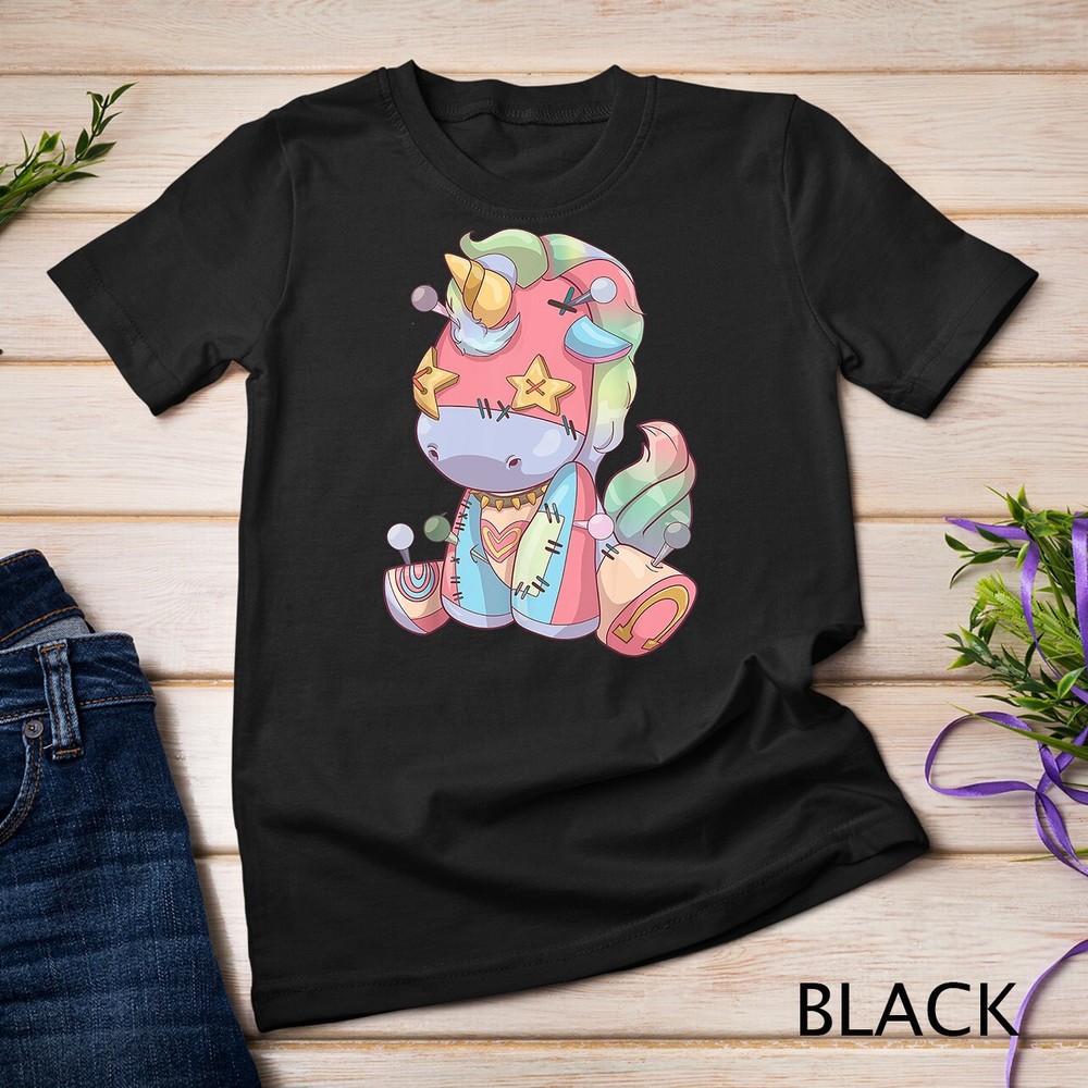 Pastel Goth Voodoo Doll Creepy Cute Unicorn T-Shirt Unisex T-shirt