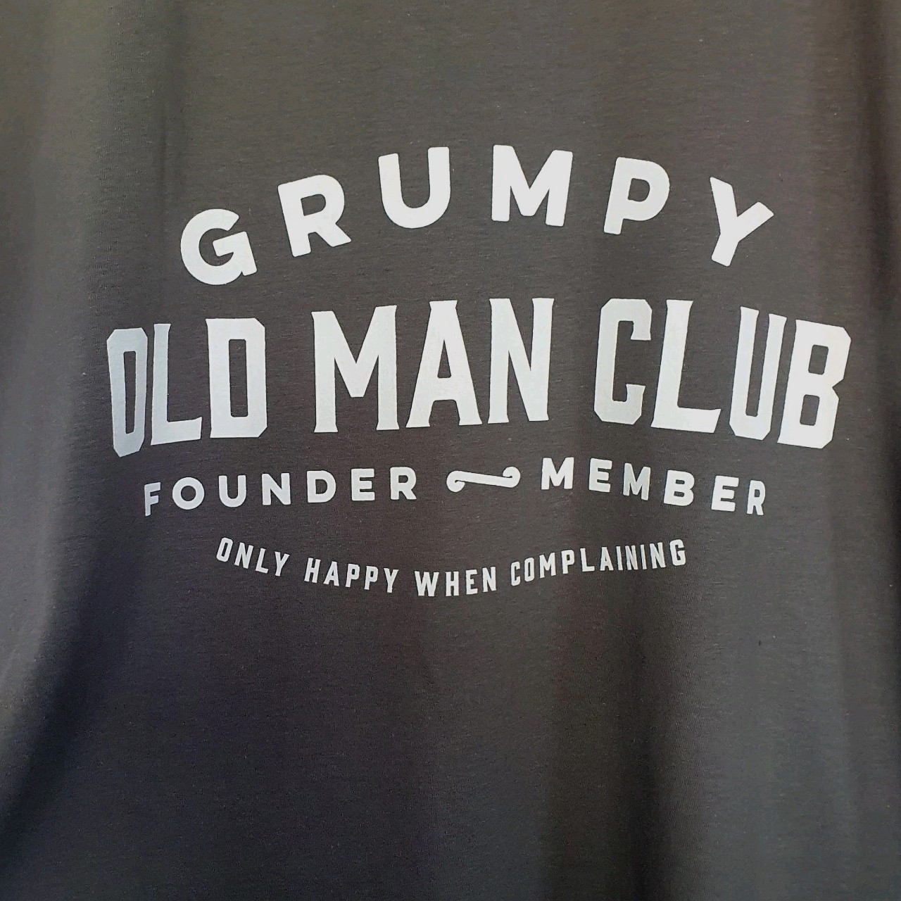 GILDAN Softstyle T-Shirt Grumpy Old Man Club UK L Grey Ringspun L30" Vgc gallery