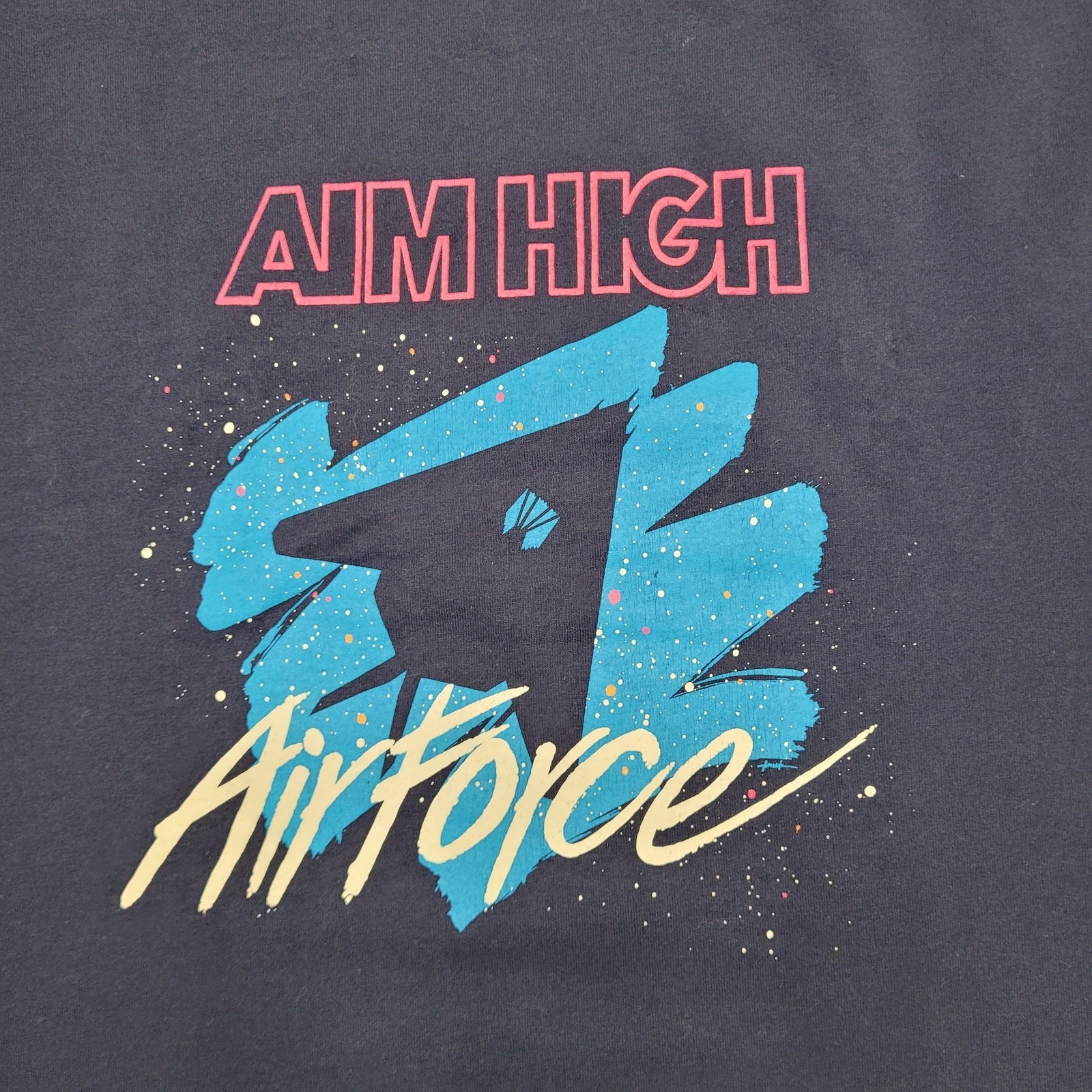 Vintage 80s Aim-High US Air-Force Shirt Large 22x28 Aviation USA USF gallery