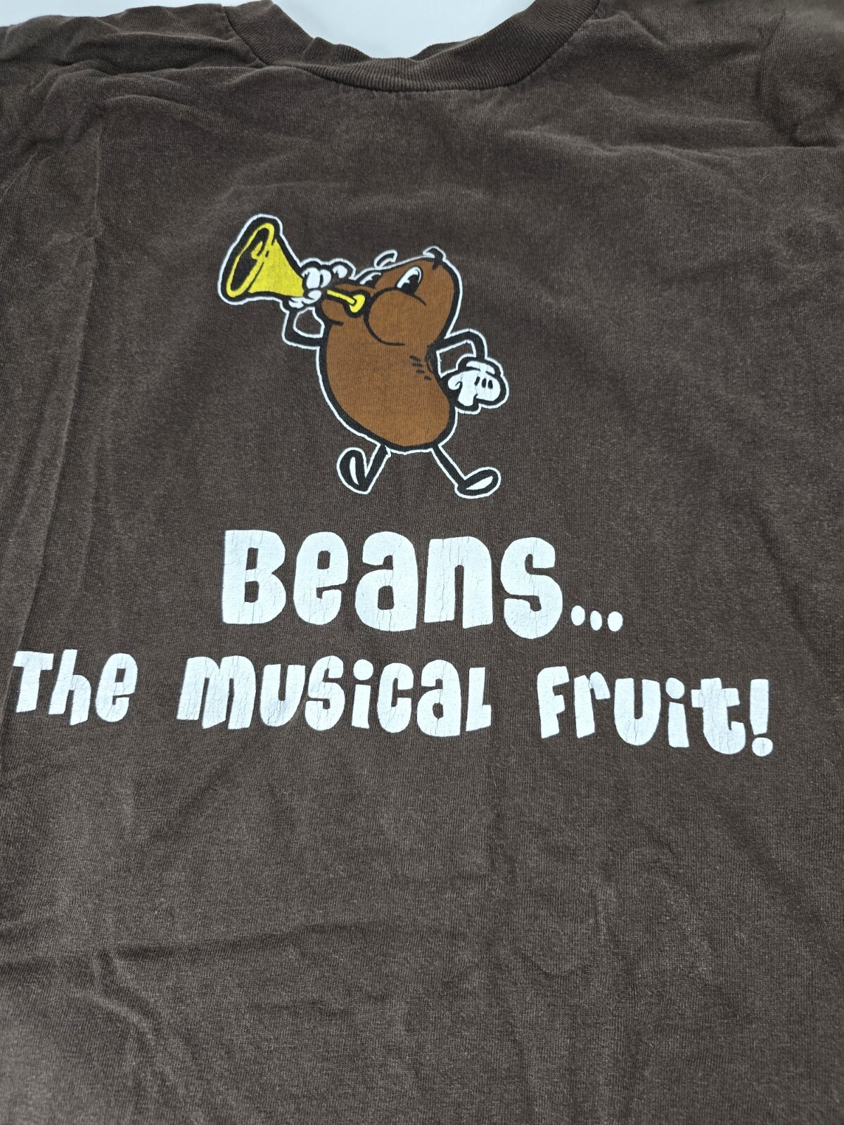 Vintage L Large 1990s Beans The Magical Fruit Graphic T-Shirt Brown Short Sleeve gallery