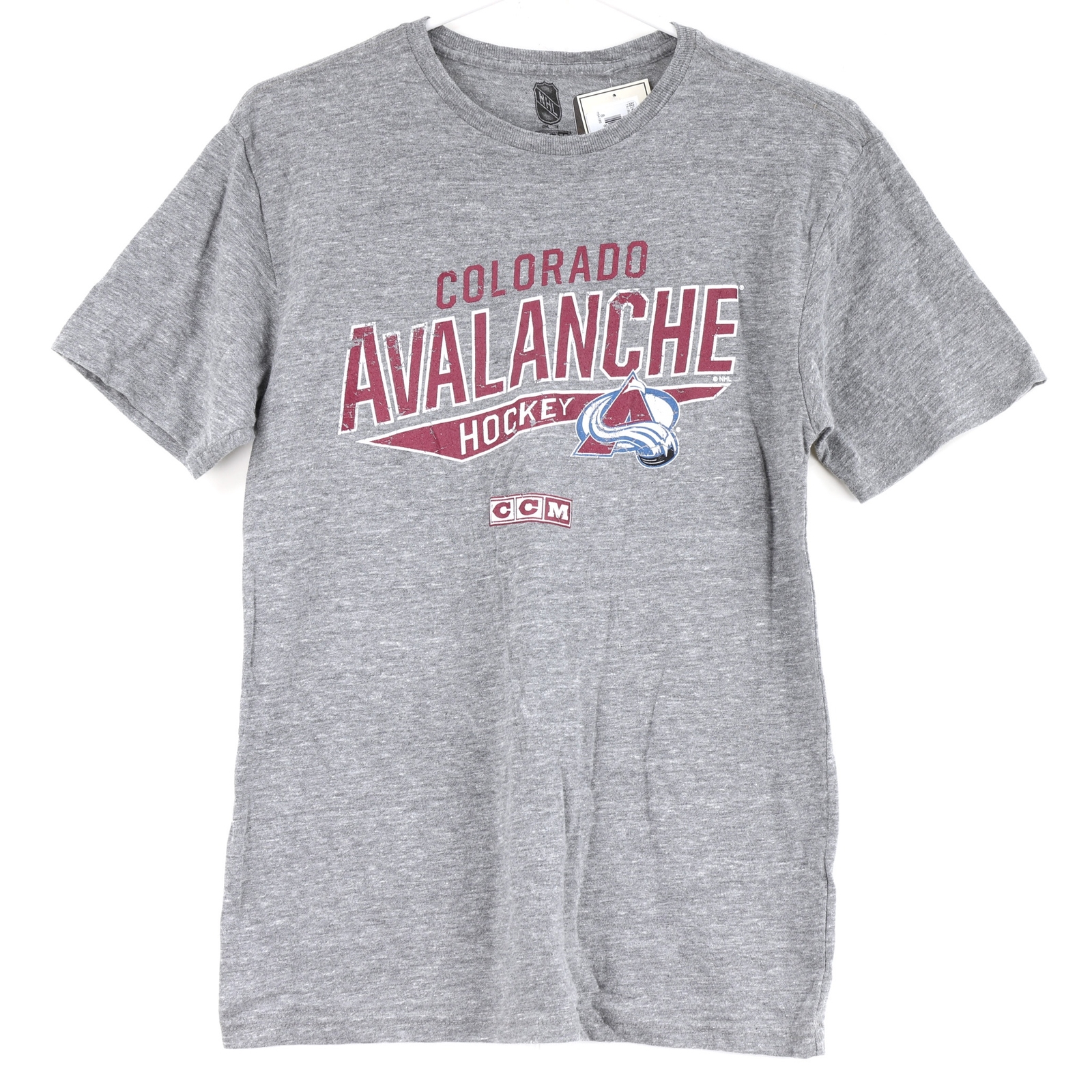 CCM Colorado Avalanche NHL Men's Short Sleeve T-Shirt, Small, Dark Heather Grey gallery