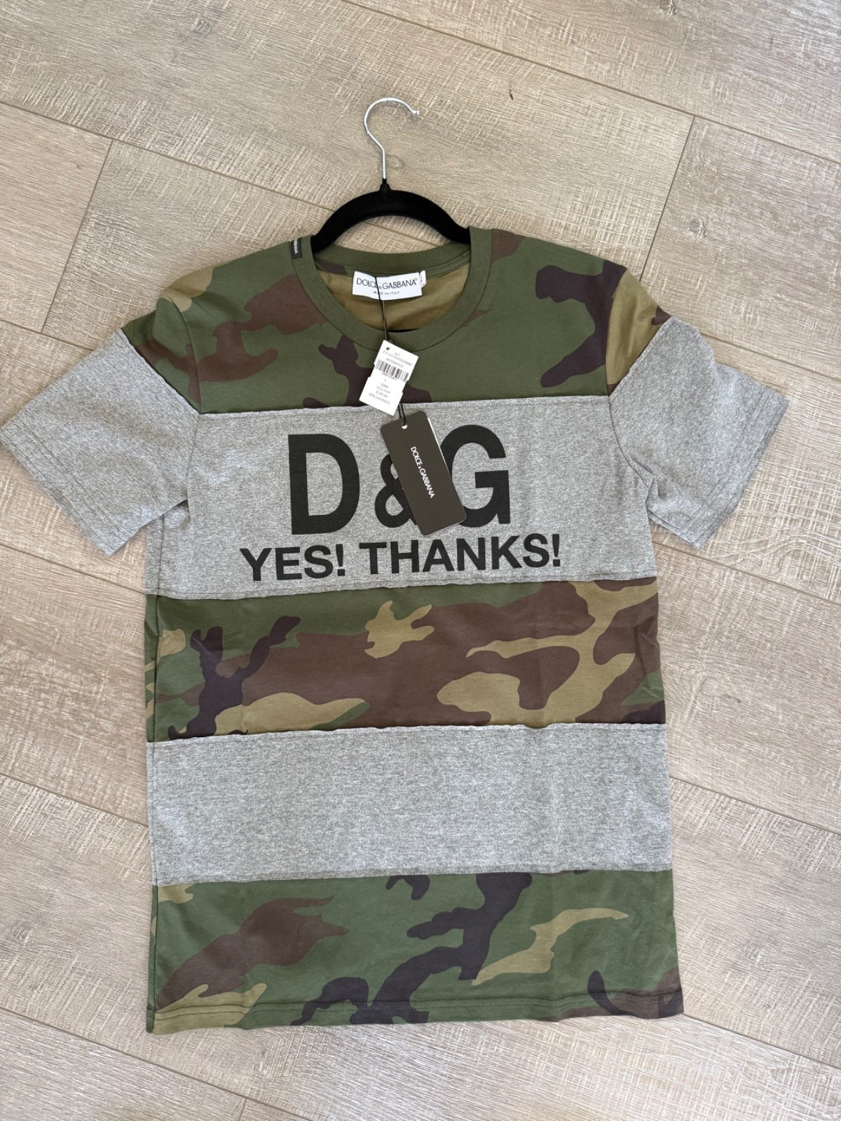 New Dolce & Gabbana Camo Yes Thanks T shirt Lg Retail $390 PTP 19" gallery