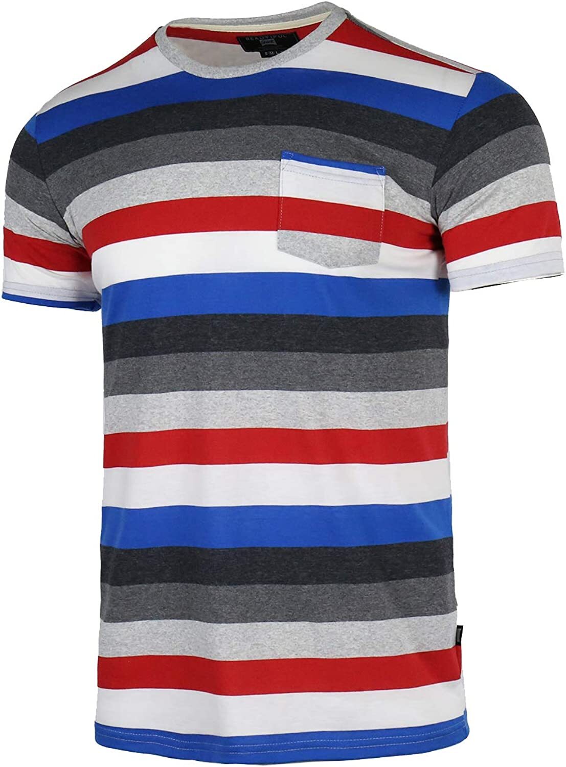 NWT 'Beautiful Giant' Men's Short Sleeve T-Shirt Comfort Soft Striped (Size M) gallery