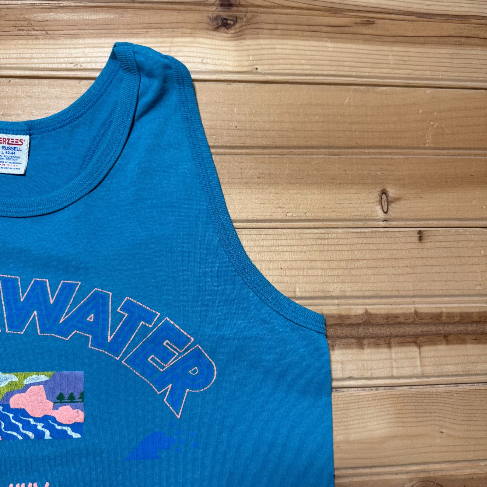 Vintage 80s Whitewater Adventure Hico West Virginia River Tank Top Shirt - Large gallery