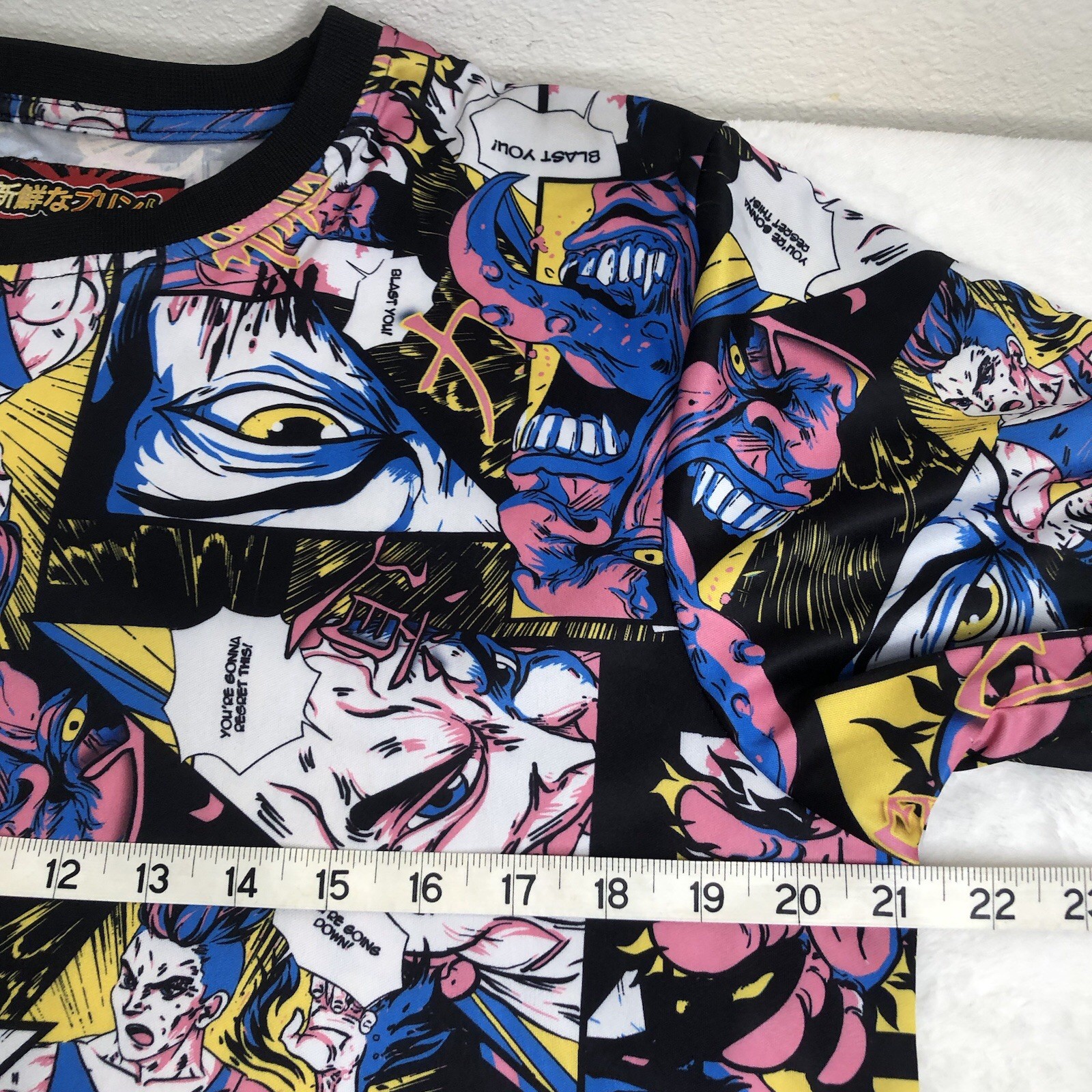 Anime All Over Print T-Shirt Fresh Prints Of Tokyo Drill Clothing Co -Size Large gallery