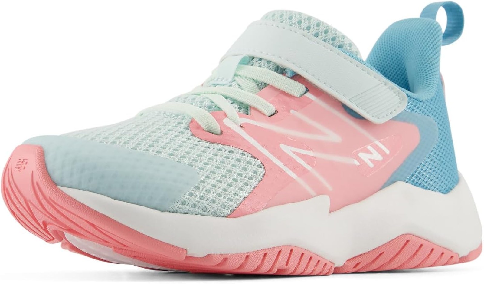 New Balance Kids Rave Run V2 Bungee – Glint Blue/Double Bubble – 13.5 Wide Littl