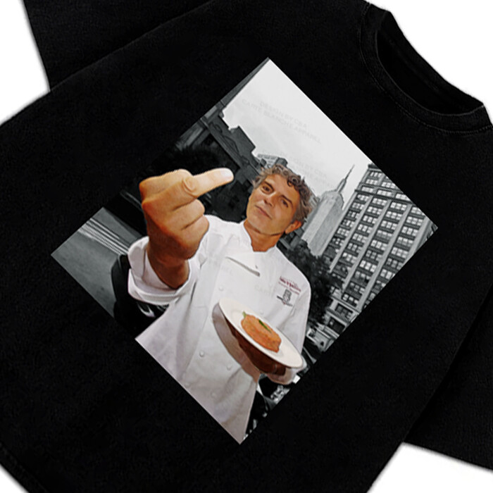 Anthony Bourdain Middle Finger T Shirt Parts Unknown Foodie Fan Shirt gallery
