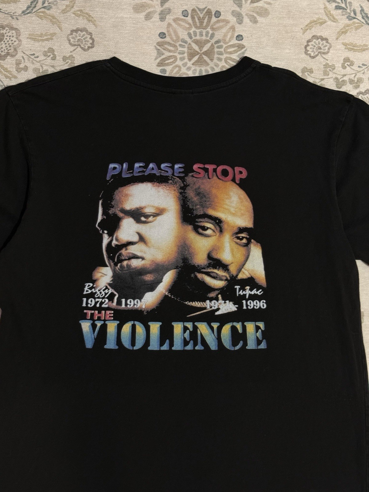 Vintage Y2K 2Pac Biggie Smalls Please Stop The Violence Rap Tee Size Large gallery