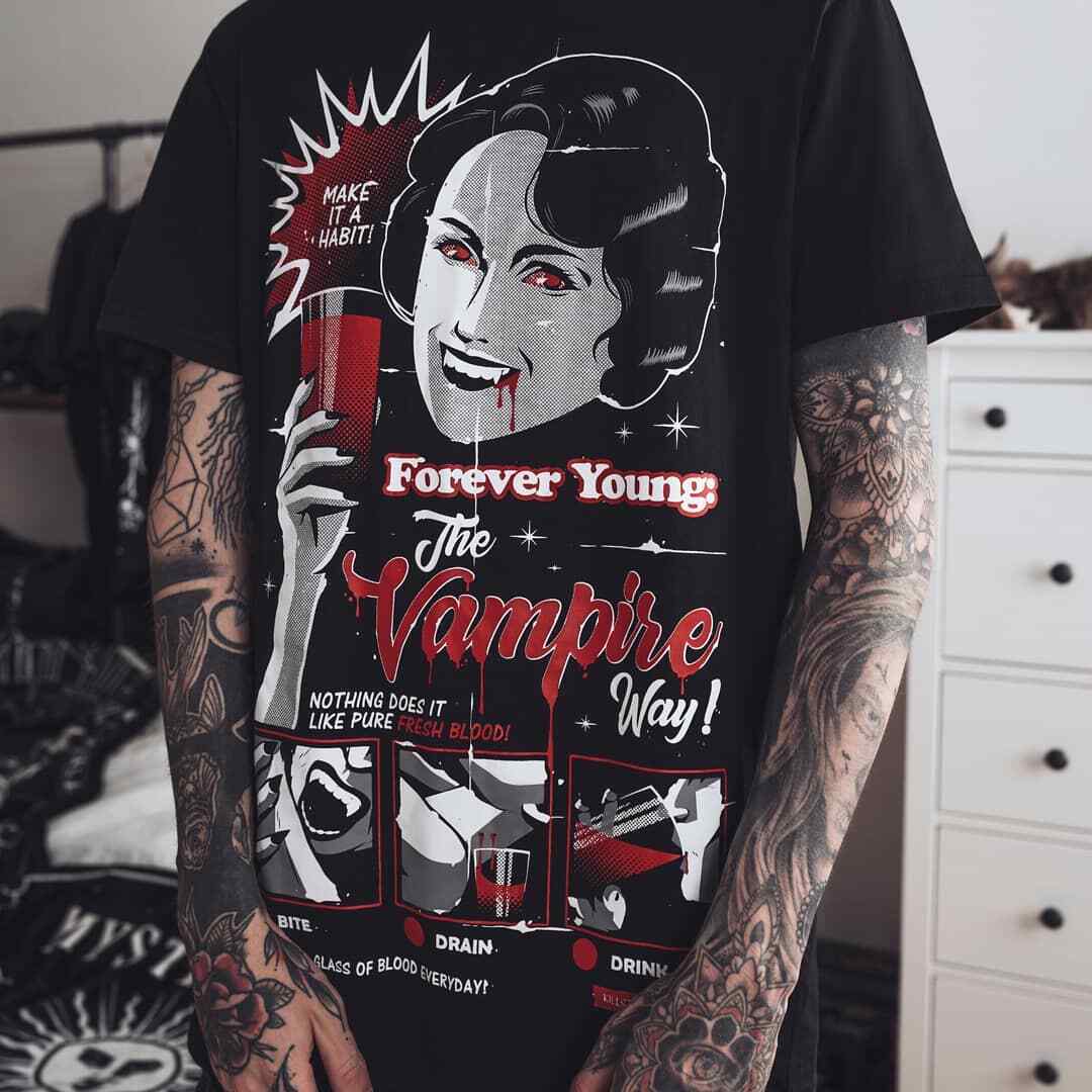Killstar Forever Young Vampire Blood Gothic Punk Horror Retro T Shirt KSRA002317 gallery