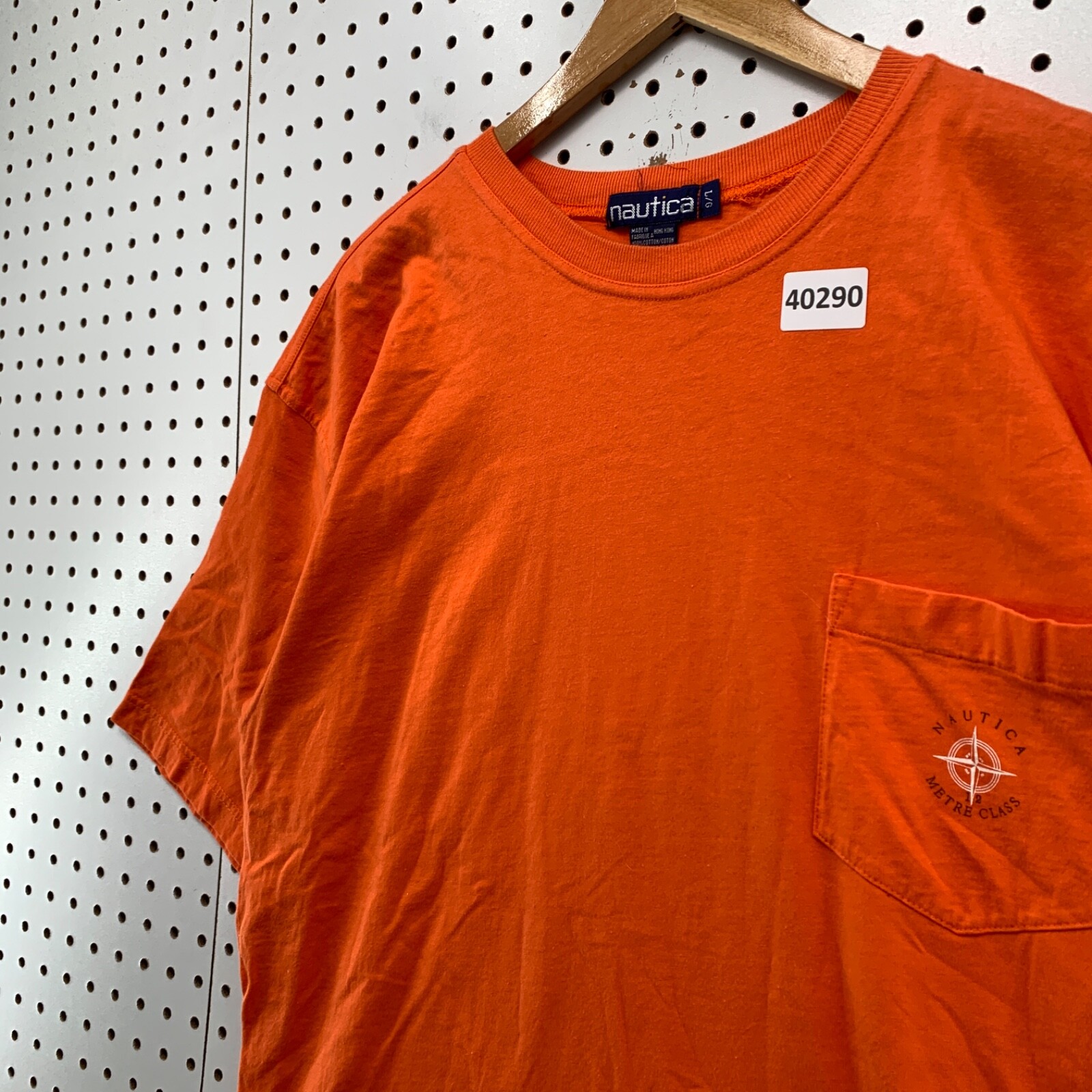 Vintage 90s Nautica Orange Sportsman Club Shirt Mens Large Oak Park Hunting gallery