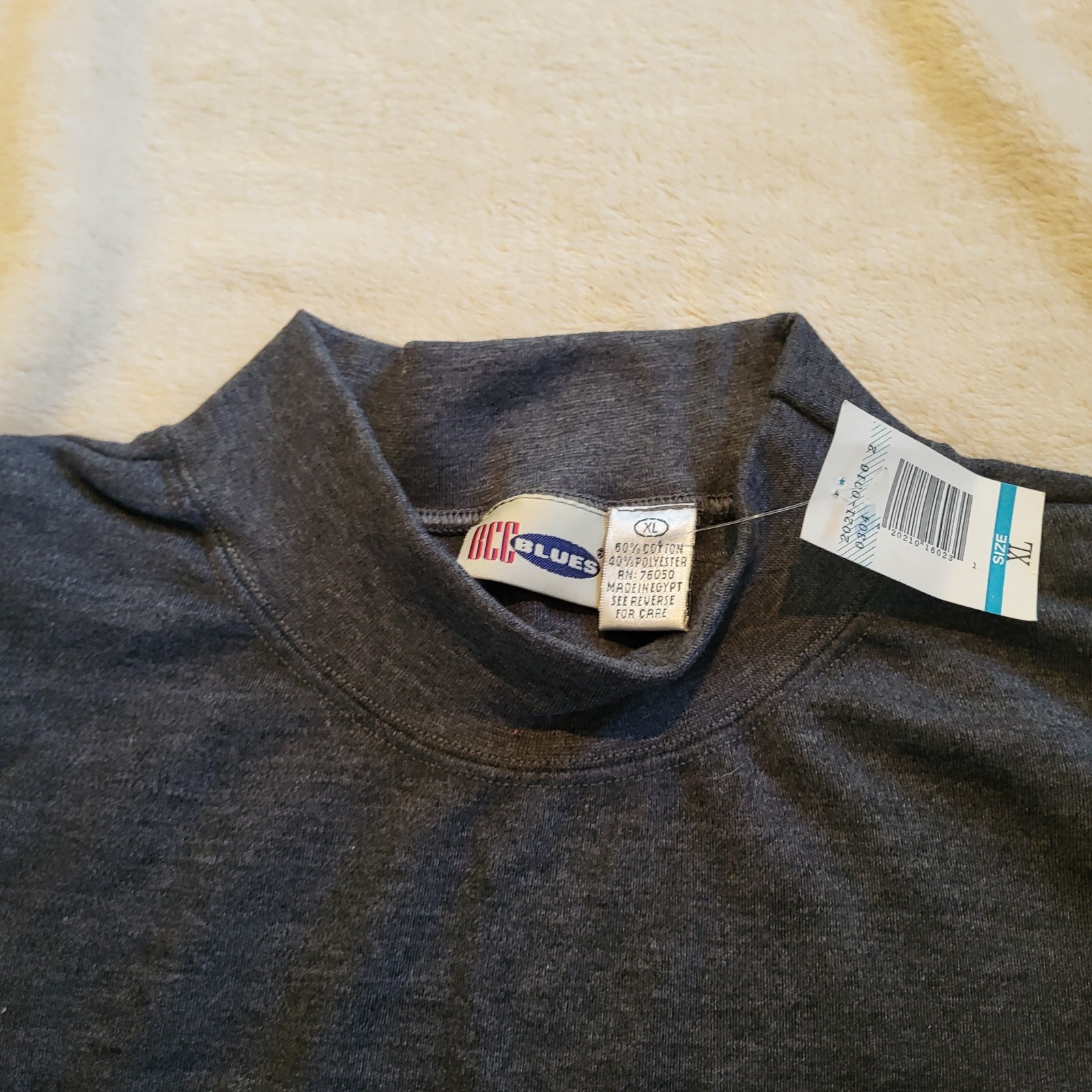 Vintage BCC Blues Navy Blue Long Sleeve T-Shirt, XL, High Neck, Cuff Sleeves gallery
