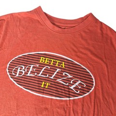 Betta Belize It Graphic Tee Large Coral Heathered Short Sleeve Belize Souvenir