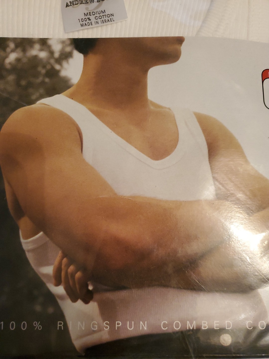 ANDREW SCOTT RIB ATHLETIC TANK TOPS WHITE MEDIUM 100 % COTTON 3 PACK NEW gallery