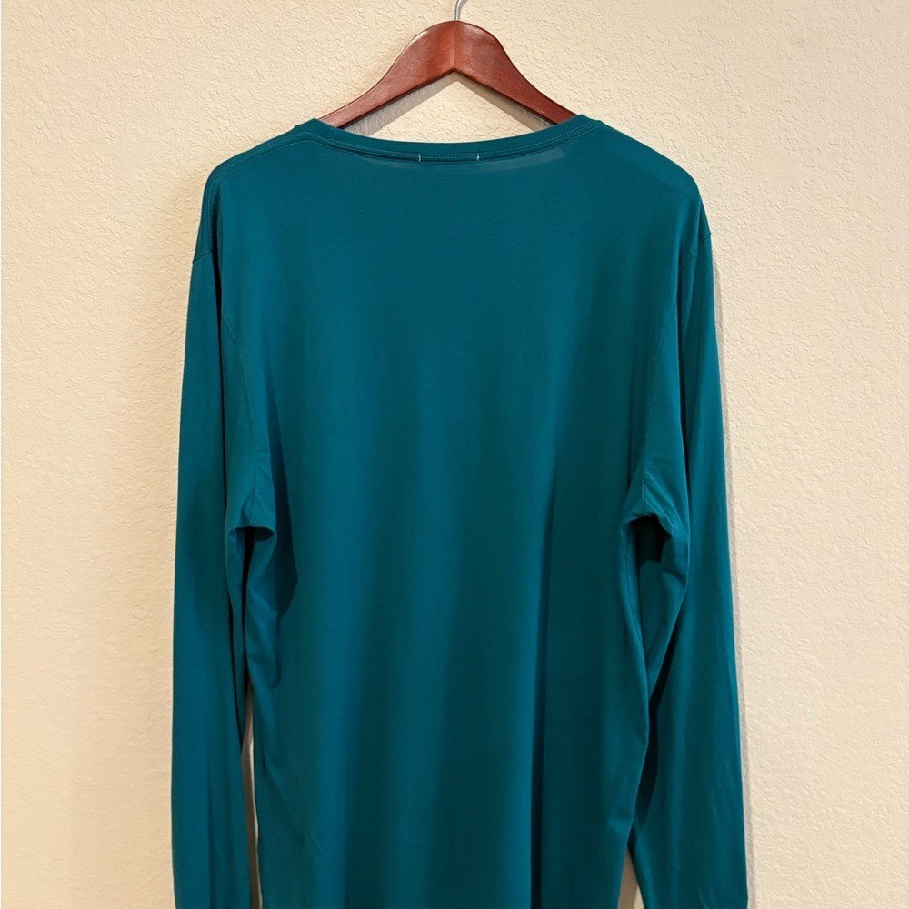 Marine Layer Teal Long Sleeve Tee Men's Size XL Supima Cotton Modal Blend gallery