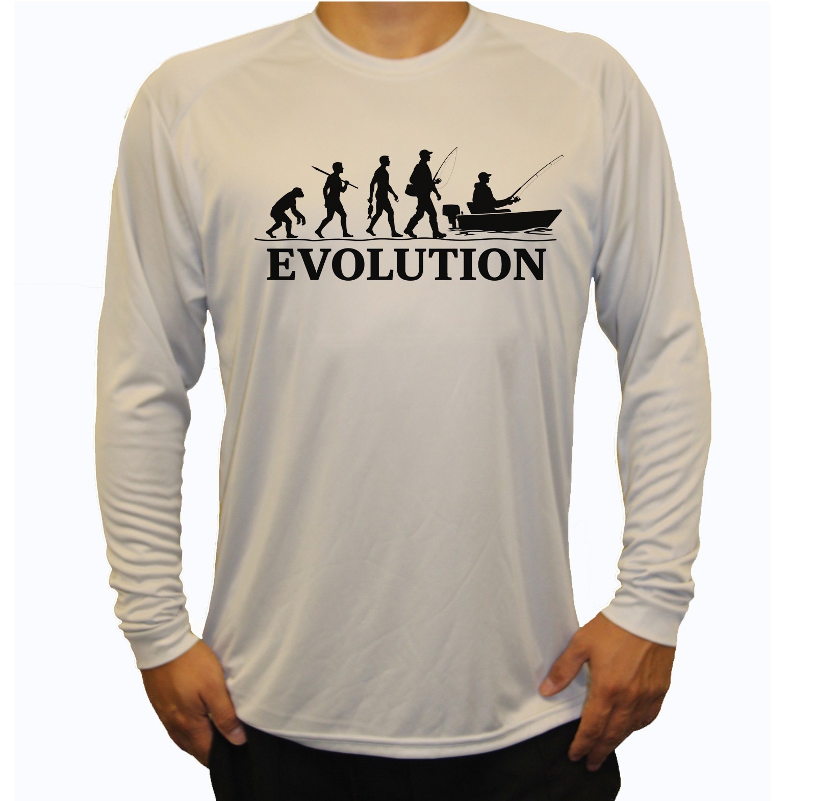 Evolution Fisherman Fishing Sun Boat Beach UPF 50 T-Shirt Sport UV Protection