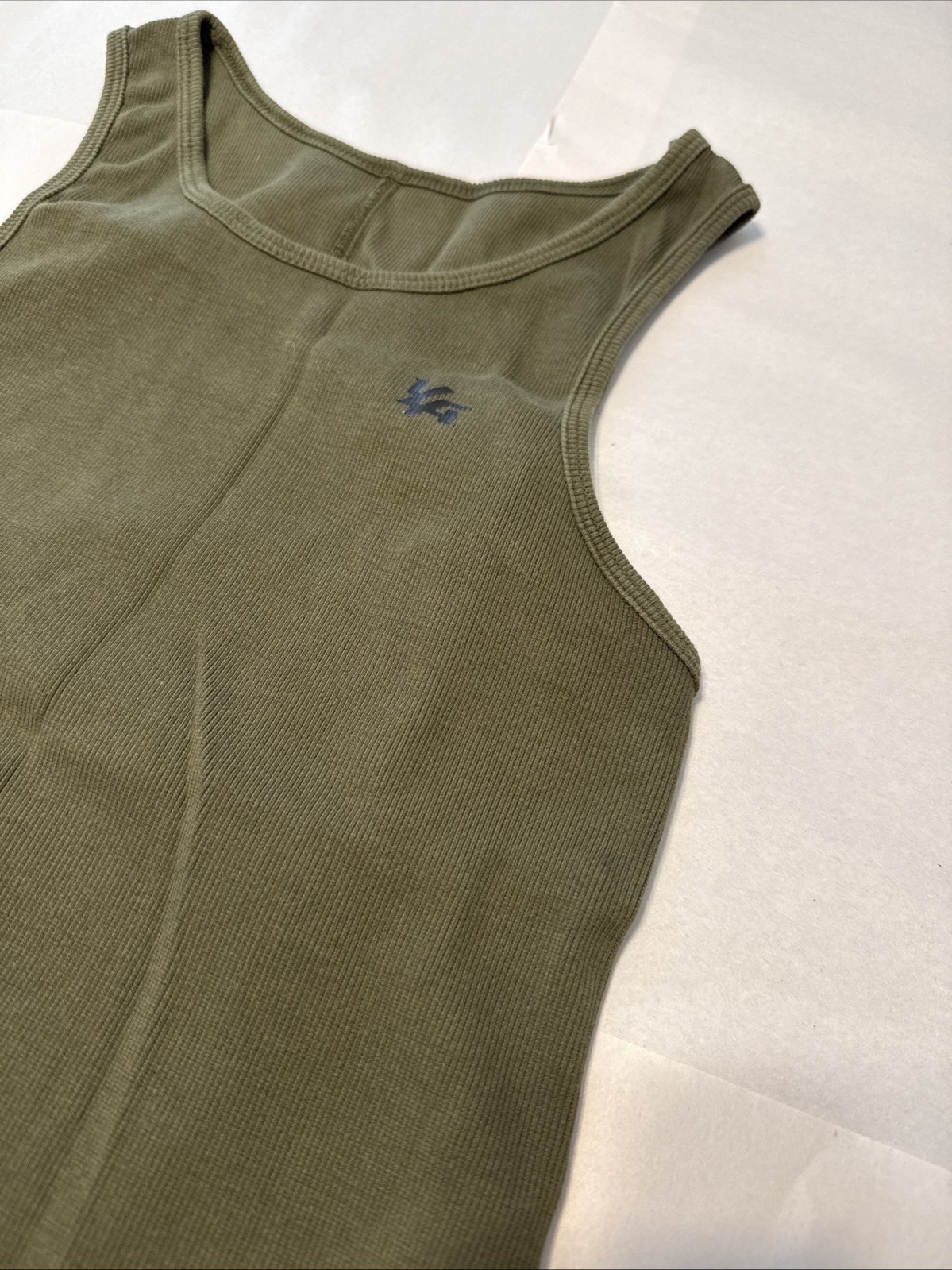 YoungLA Ribbed Tank Top Mens M Dark Green Athletic Performance Gym gallery
