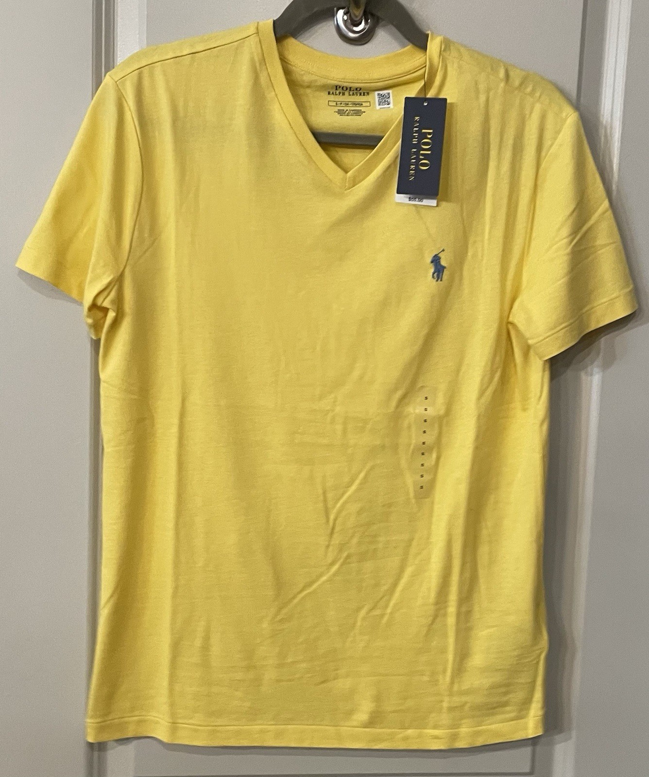 Polo Ralph Lauren V-neck cotton men’s t-shirt oasis yellow NWT Small MSRP $55 gallery