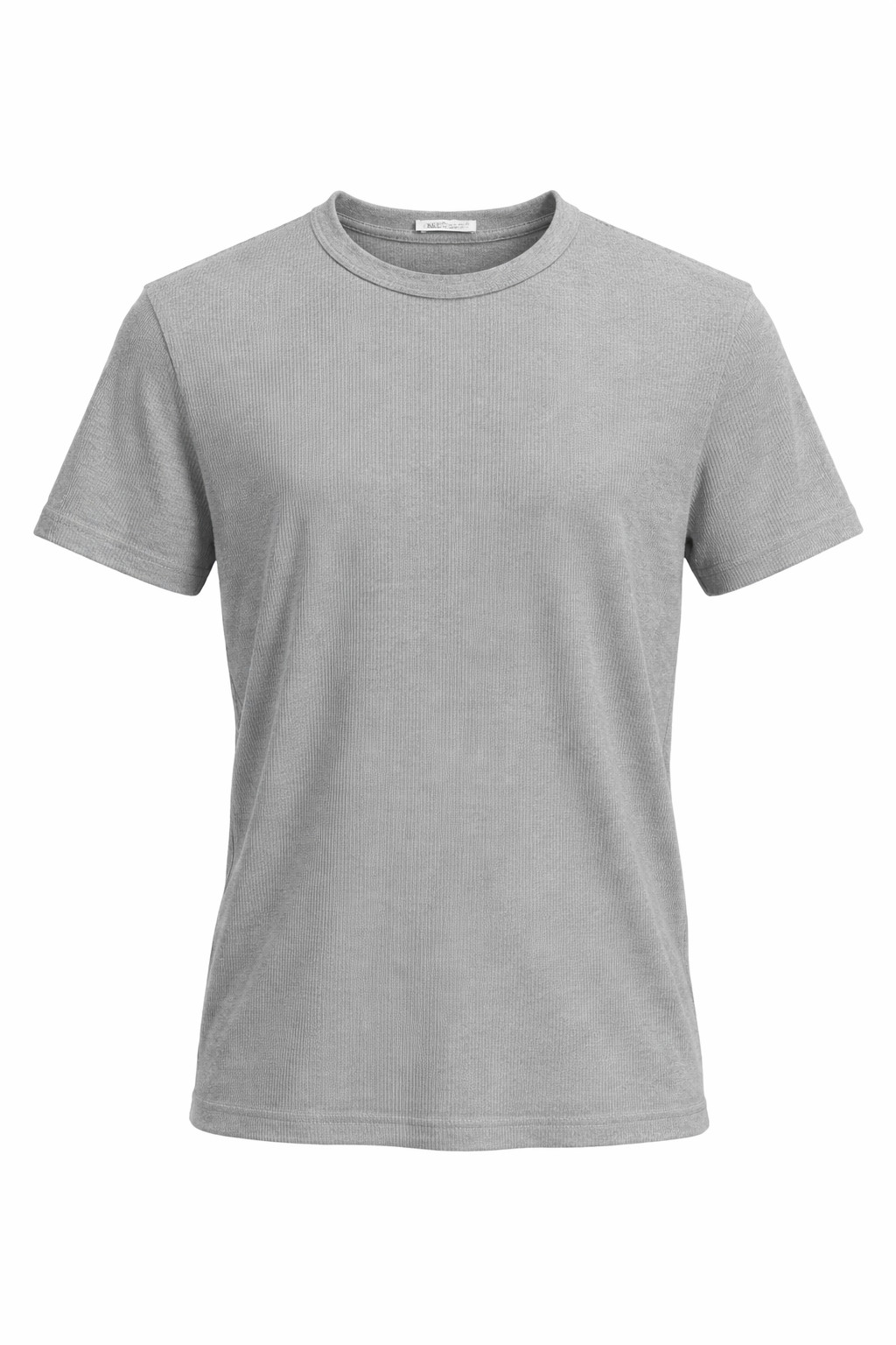 ZARA Mens Grey T Shirt Ribbed Cotton Short Sleeve Minimalist Everyday Casual L