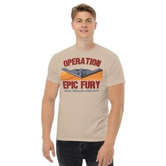 Operation Epic Fury Shirt Peace Through Strength Patriotic Military Bomber Tee
