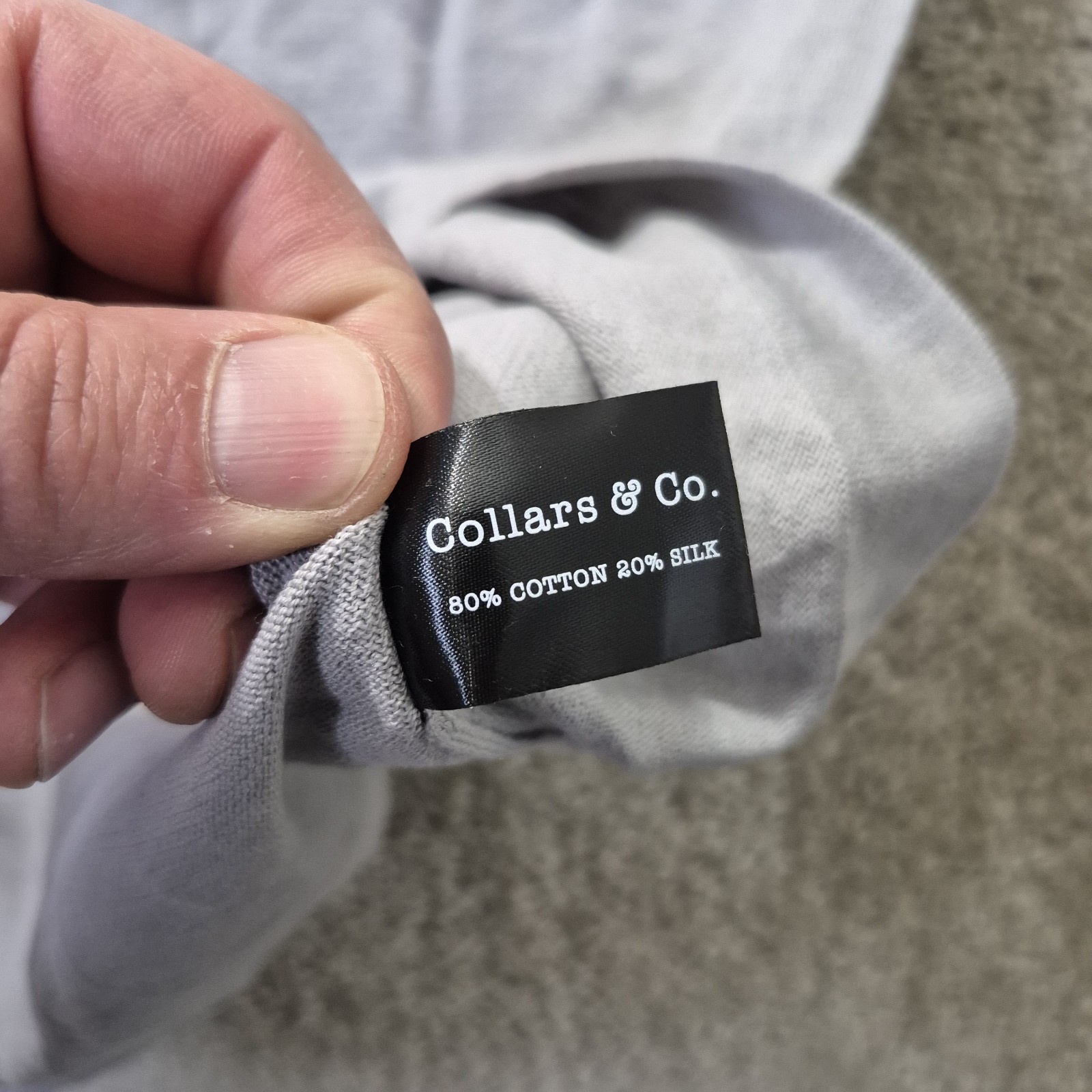 Collars & Co Cotton Silk T Shirt Mens 3XL Gray Comfort Knit Stretch Luxury Beach gallery