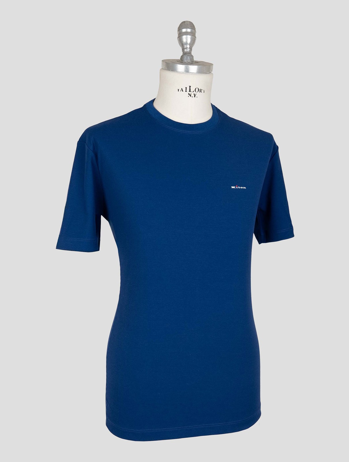NEW KITON BLUE COTTON T-SHIRT EU 58 - US 48 - 3XL KMZ56 gallery