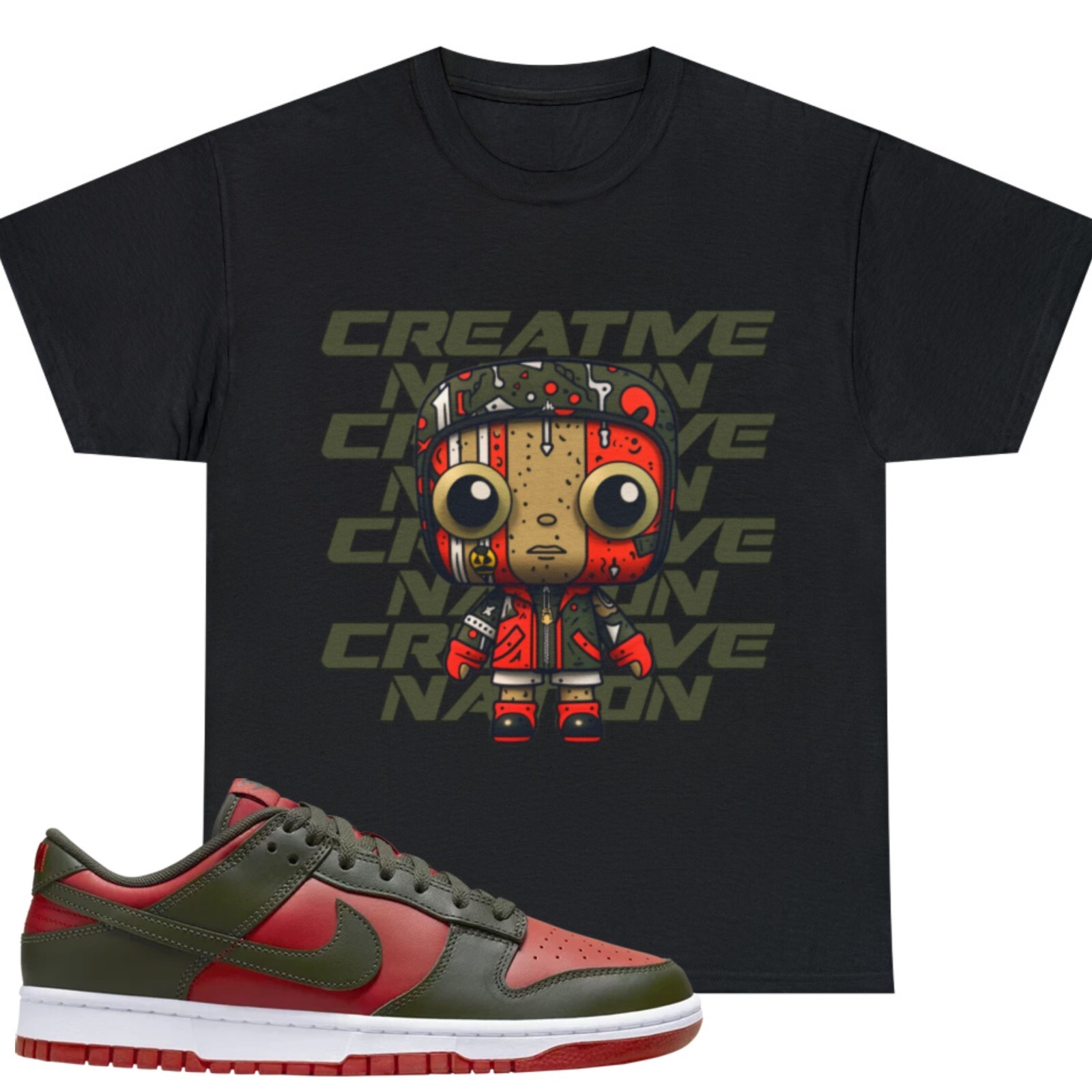 Shirt To Match Dunk Low Cargo Khaki Mystic Red Unisex Tee Cool Shirt Gift gallery