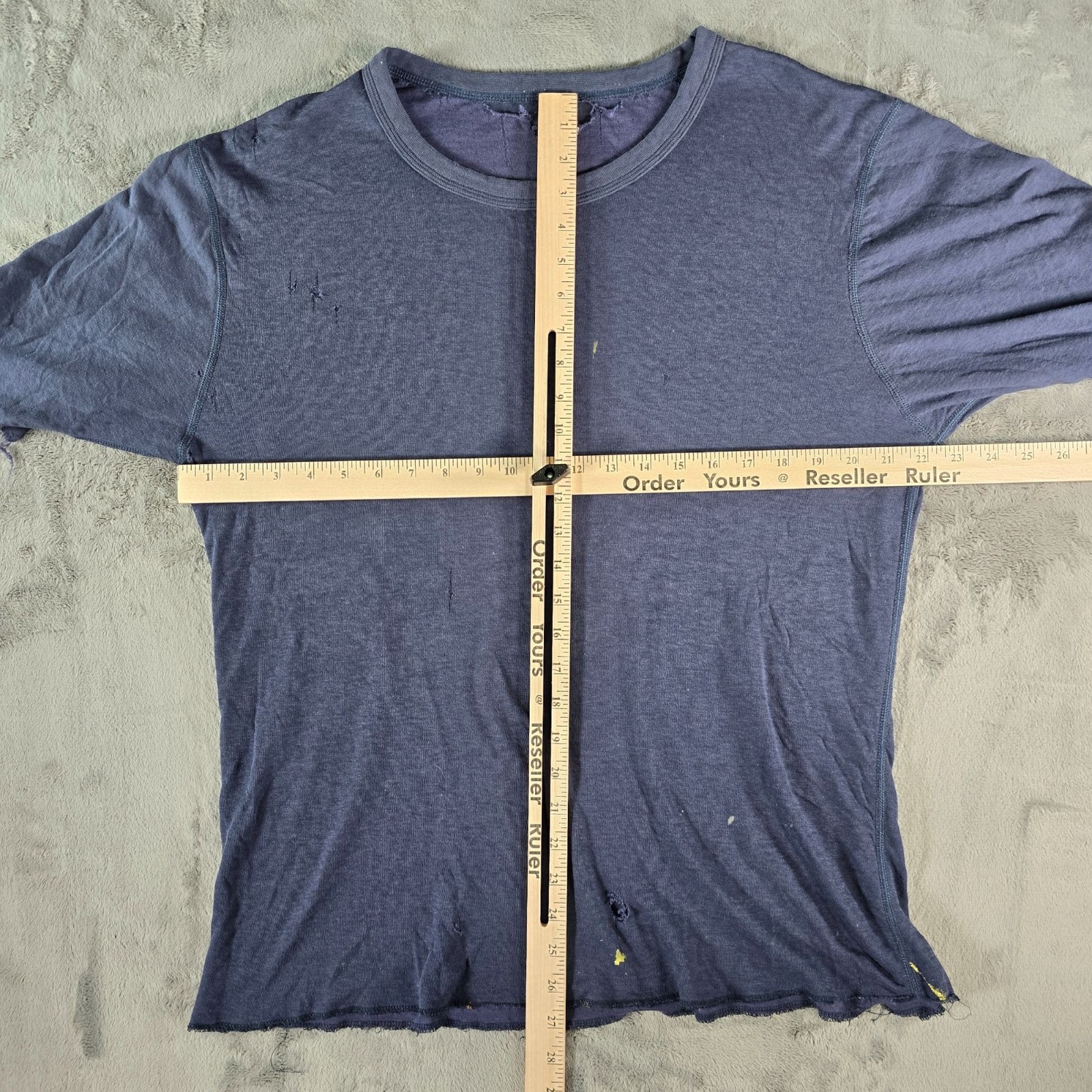 Thrashed Duofold Navy Blue Merino Wool/Nylon Blend Dual Layer Thermal Top (L/XL) gallery