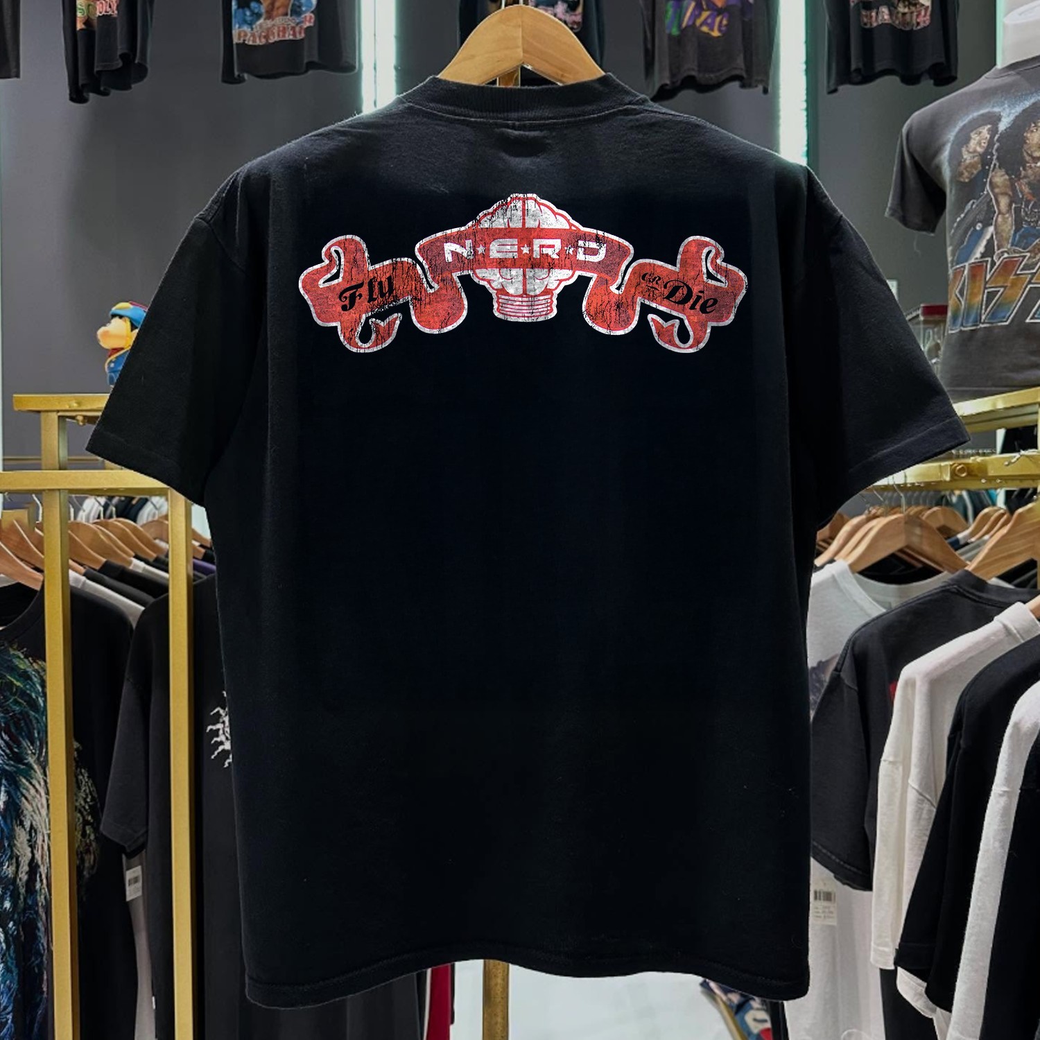 2004 N E R D Fly Or Die Promo T-Shirt Black XXL gallery