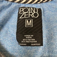 Point Zero Tank Top Mens Medium Blue w/ Gray Pocket Cotton Blend Tee- See photos
