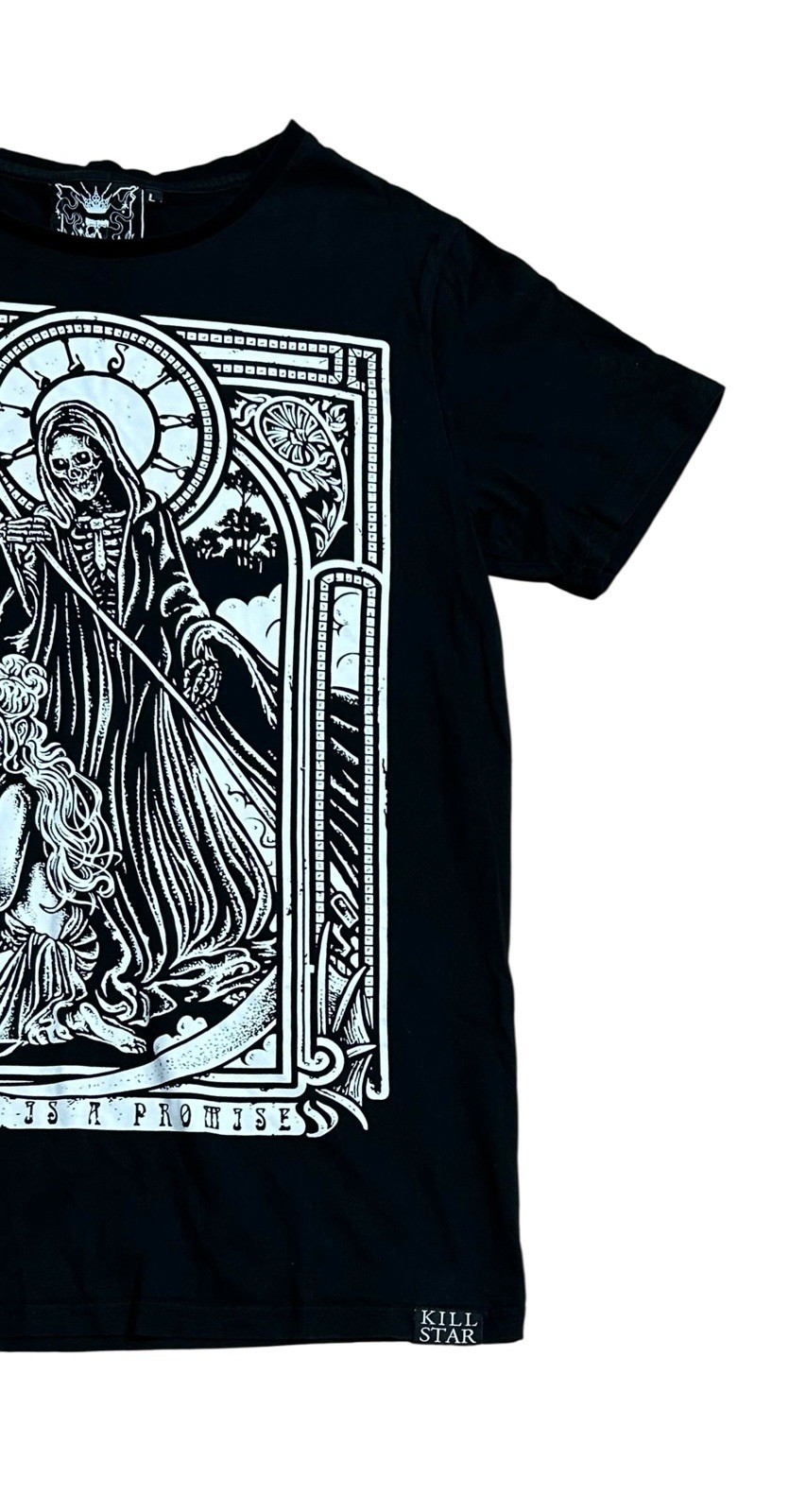 Killstar Grim Reaper Tarot Card Black Short Sleeve Shirt Unisex Adult Large gallery