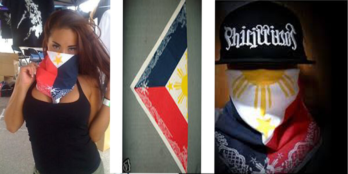 Filipino Flag bandana Philippines Pinoy Pinay 3 stars And Sun gallery