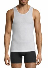 Stafford 4-Pack Men’s Dry+Cool Blended Cotton Ribbed Tank Top A-Shirts White