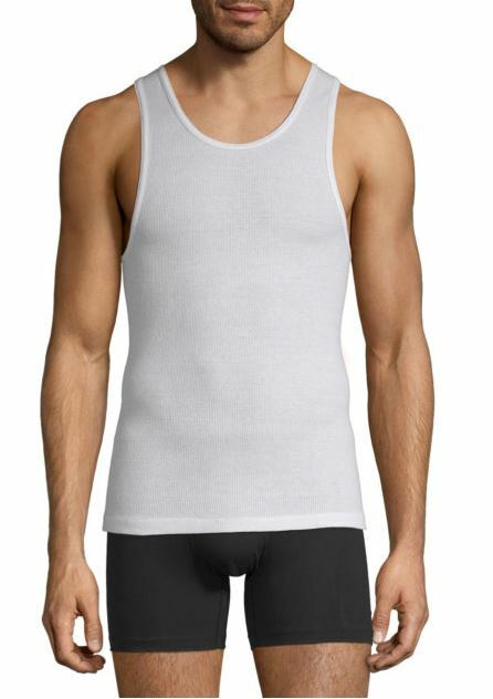 Stafford 4-Pack Men's Dry+Cool Blended Cotton Ribbed Tank Top A-Shirts White gallery