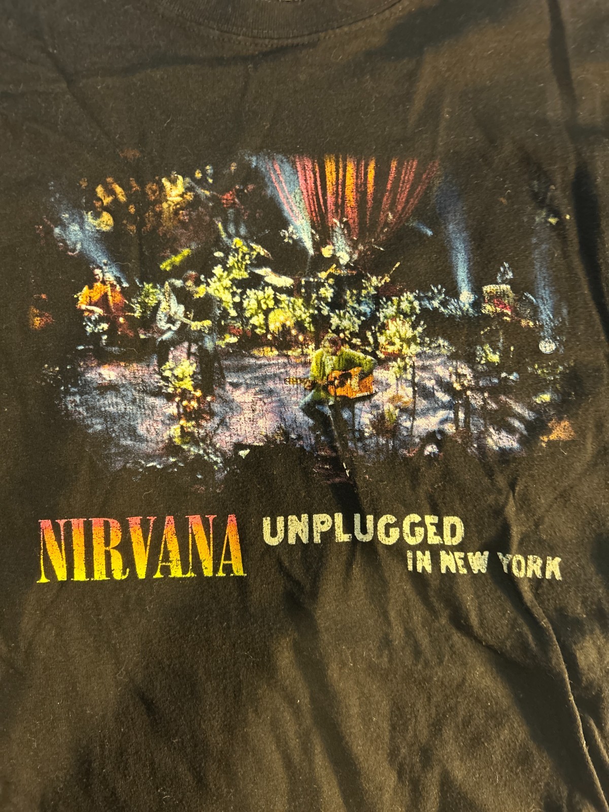Nirvana Kurt Cobain MtV Unplugged Set men's tshirt in black Size L Large gallery