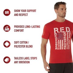 Remember Everyone Deployed R.E.D. US Flag Athletic Muscle T-Shirt USA Flag Tee