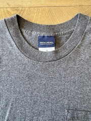 Duck Head Pocket Tee USA Made Gray Heather Vintage 90s Style Cotton M
