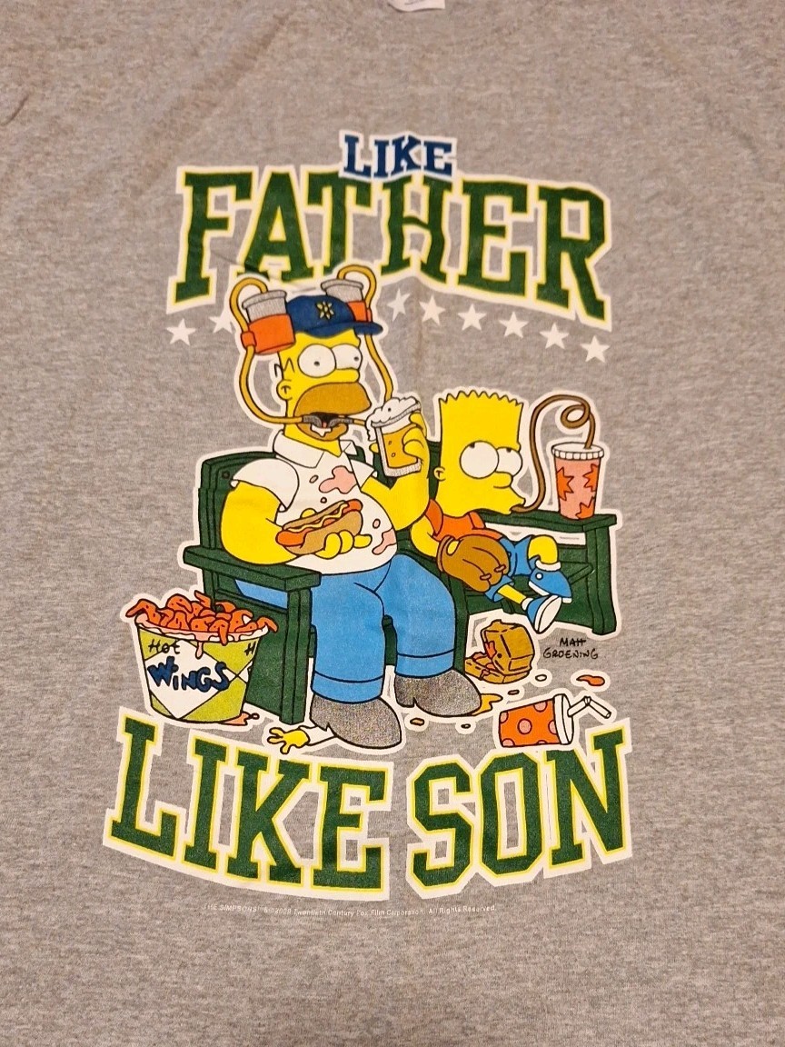 The Simpsons "Like Father Like Son" T-Shirt Men's Large Bart Homer gallery