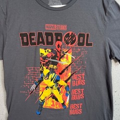 Marvel Studios Deadpool & Wolverine Graphic T-Shirt Best Buds Large Gray Mens
